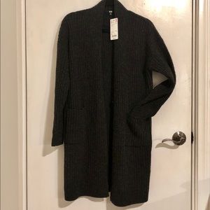 UNIQLO Charcoal-Black Wool Cardigan
